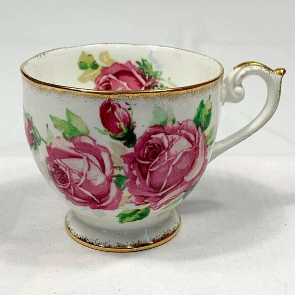 Lady Margaret Tea Cup & Saucer Fine Bone Queen Anne China Roses Print England - Picture 3 of 12